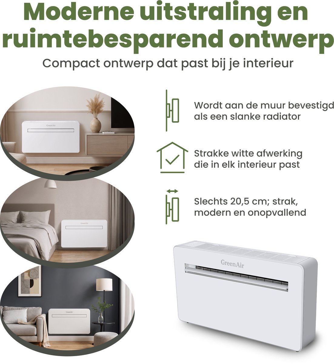 GreenAir DT12K – Monoblock airco zonder buitenunit – 3,5 kW - koeling en verwarming