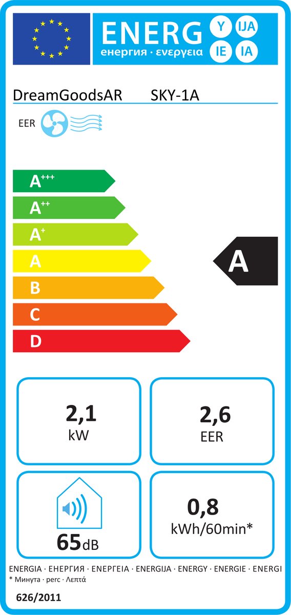 DreamGoods Mobiele Airco - 7000 BTU - 3-IN-1 Airco met Afvoerslang - Verkoelen, Ventileren & Ontvochtigen - Airco voor Slaapkamer - Airconditioning met Raamafdichtingskit